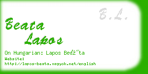 beata lapos business card